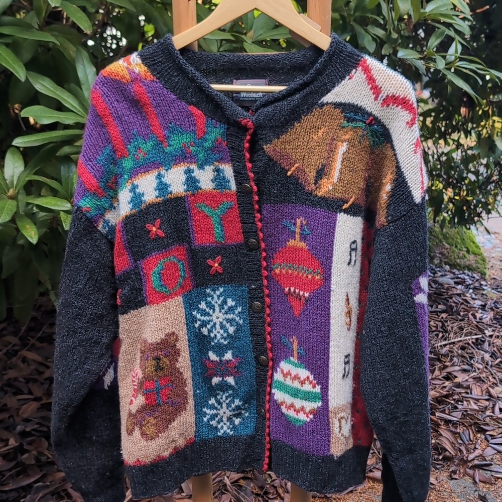 Woolrich Vintage 100% Will Multicolor Patchwork Cardigan